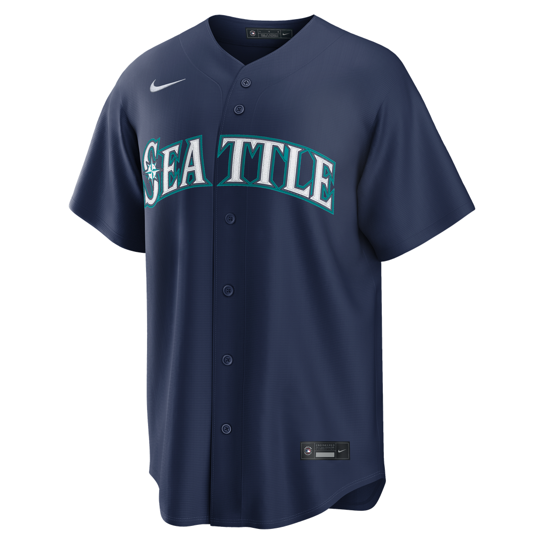 Men's Seattle Mariners Cal Raleigh Nike Navy Road Replica Jersey