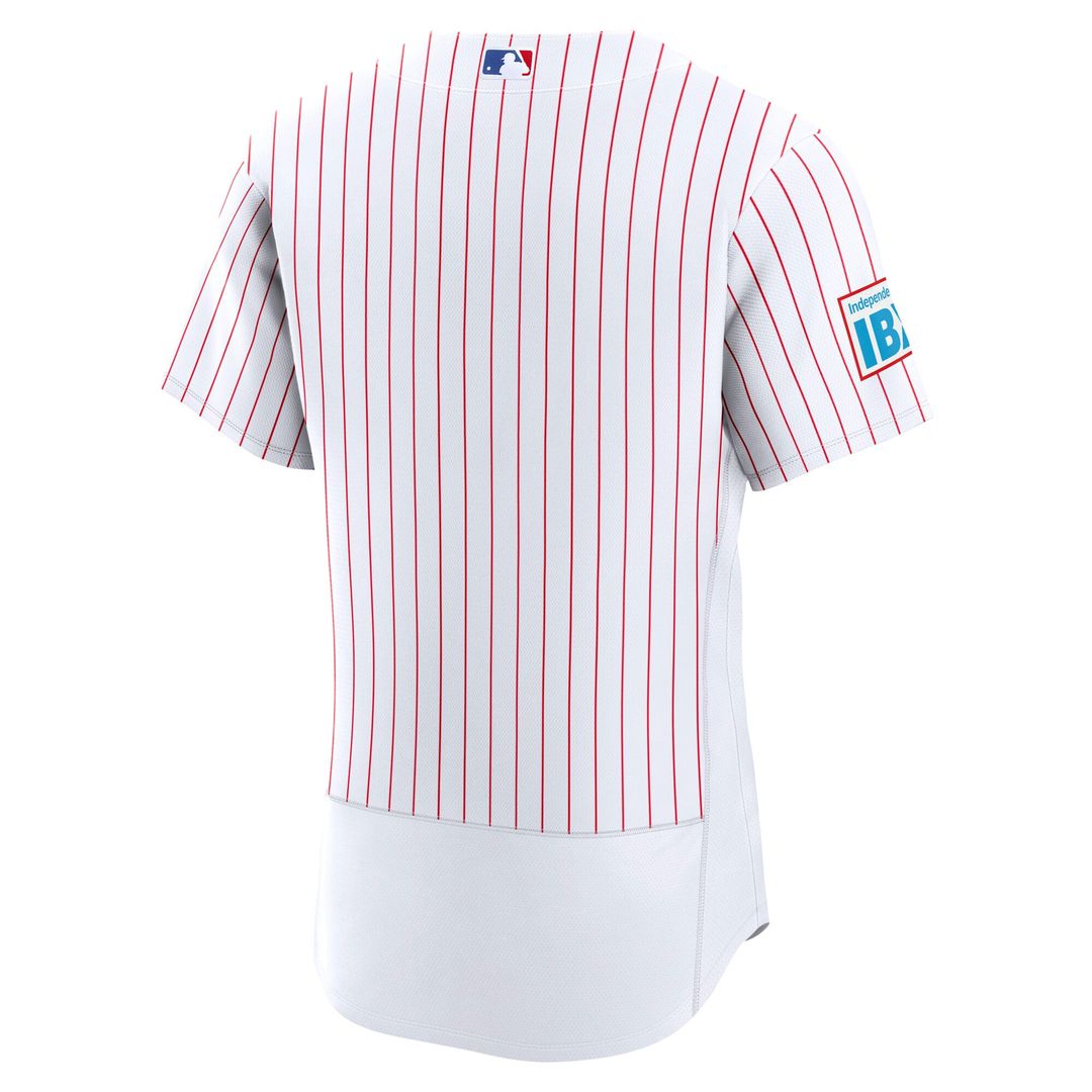 Men's Philadelphia Phillies Nike White Home Sponsor Patch Authentic Jersey