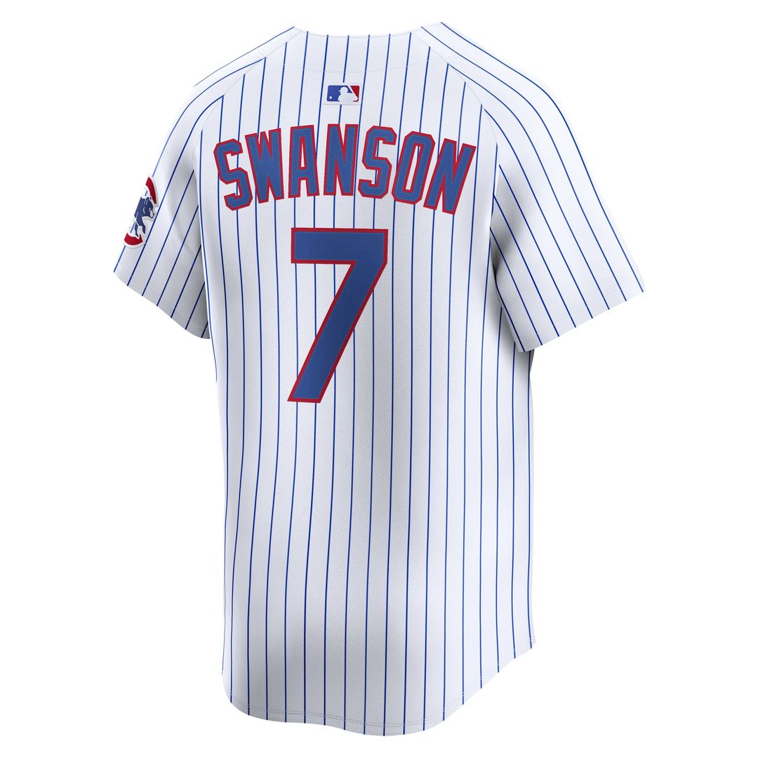 Men's Chicago Cubs Dansby Swanson Nike White Home Limited Player Jersey