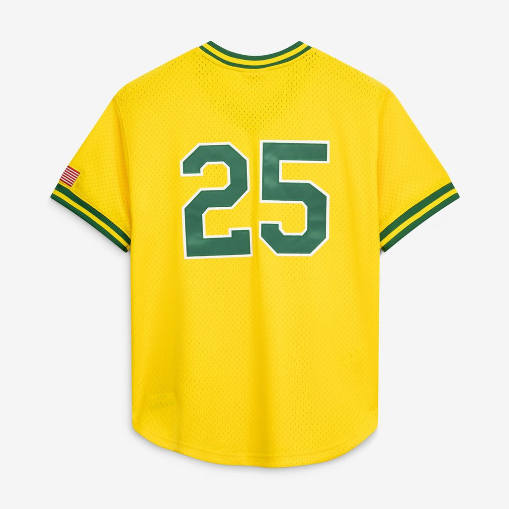Men's Athletics Mark McGwire Mitchell & Ness Gold Authentic Batting Practice Jersey