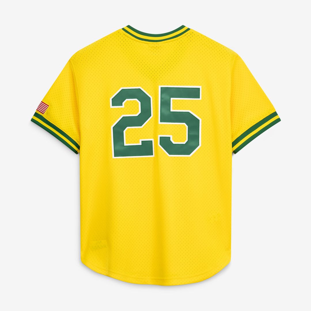 Men's Athletics Mark McGwire Mitchell & Ness Gold Authentic Batting Practice Jersey