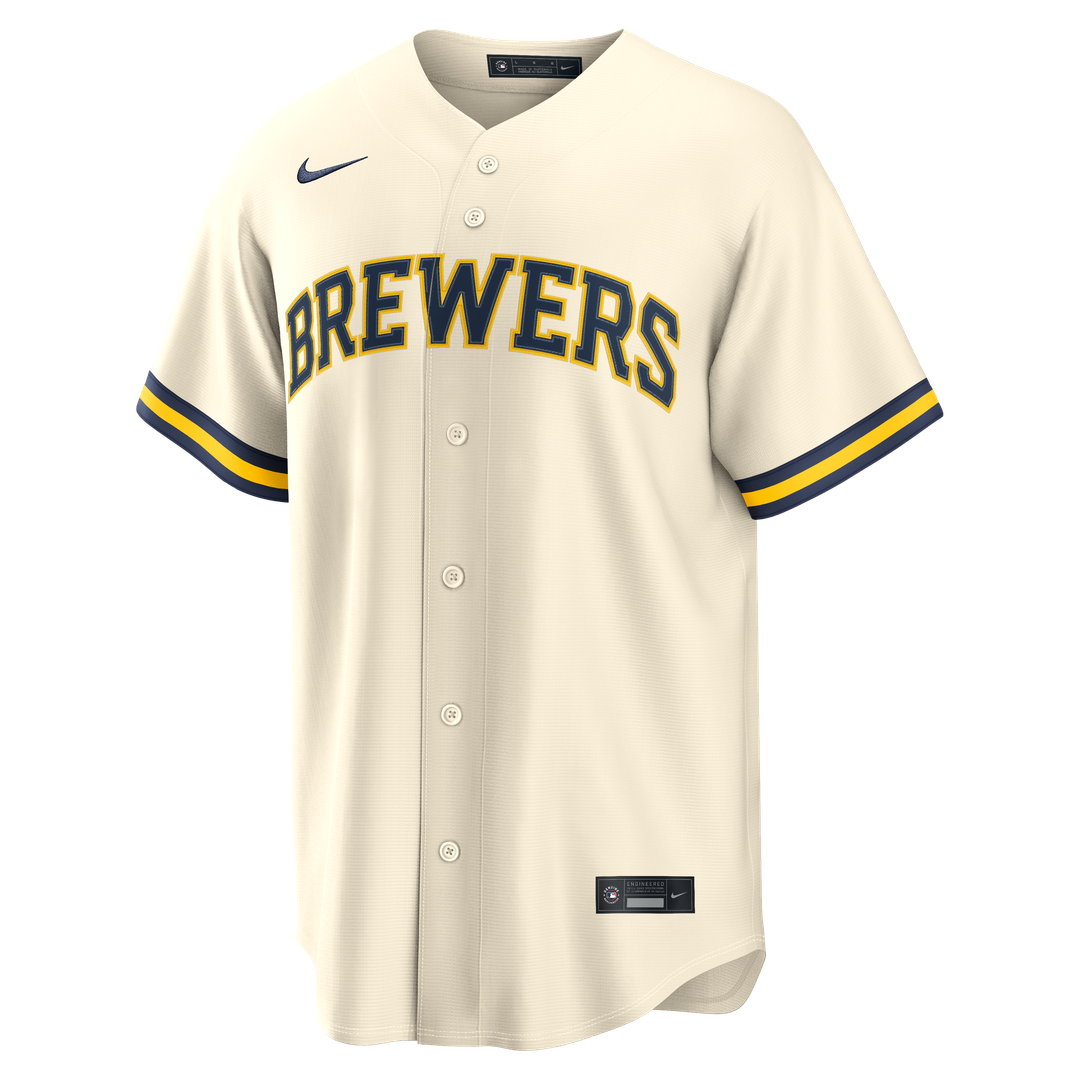 Men's Milwaukee Brewers Dustin May Nike Cream Home Replica Jersey