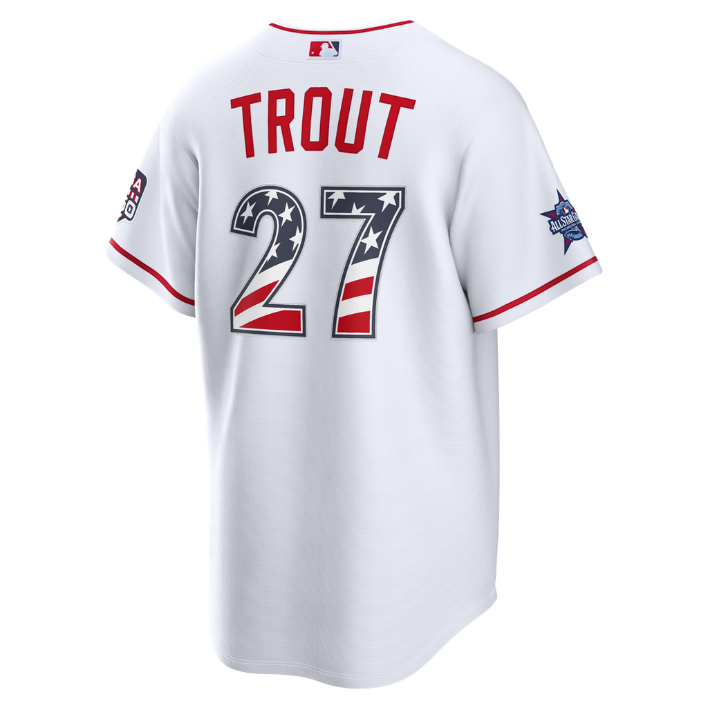 2026 All-Star Edition Stars & Stripes Men's Los Angeles Angels Mike Trout Nike White Stadium Jersey
