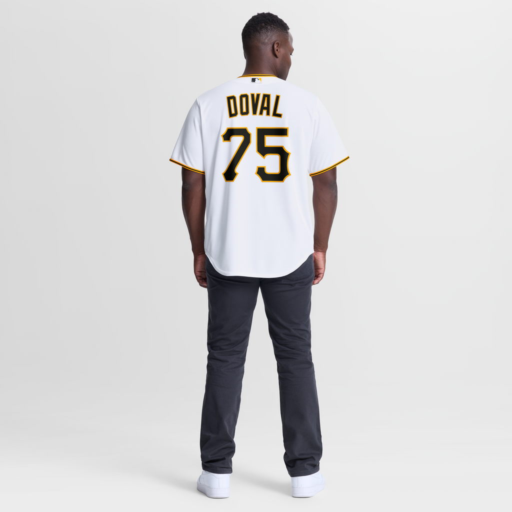 Men's Pittsburgh Pirates Camilo Doval Nike White Home Replica Jersey