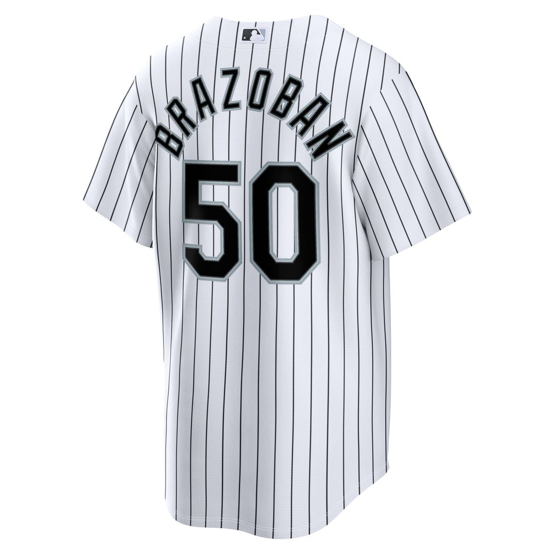 Men's Chicago White Sox Huascar Brazoban Nike White Home Replica Jersey