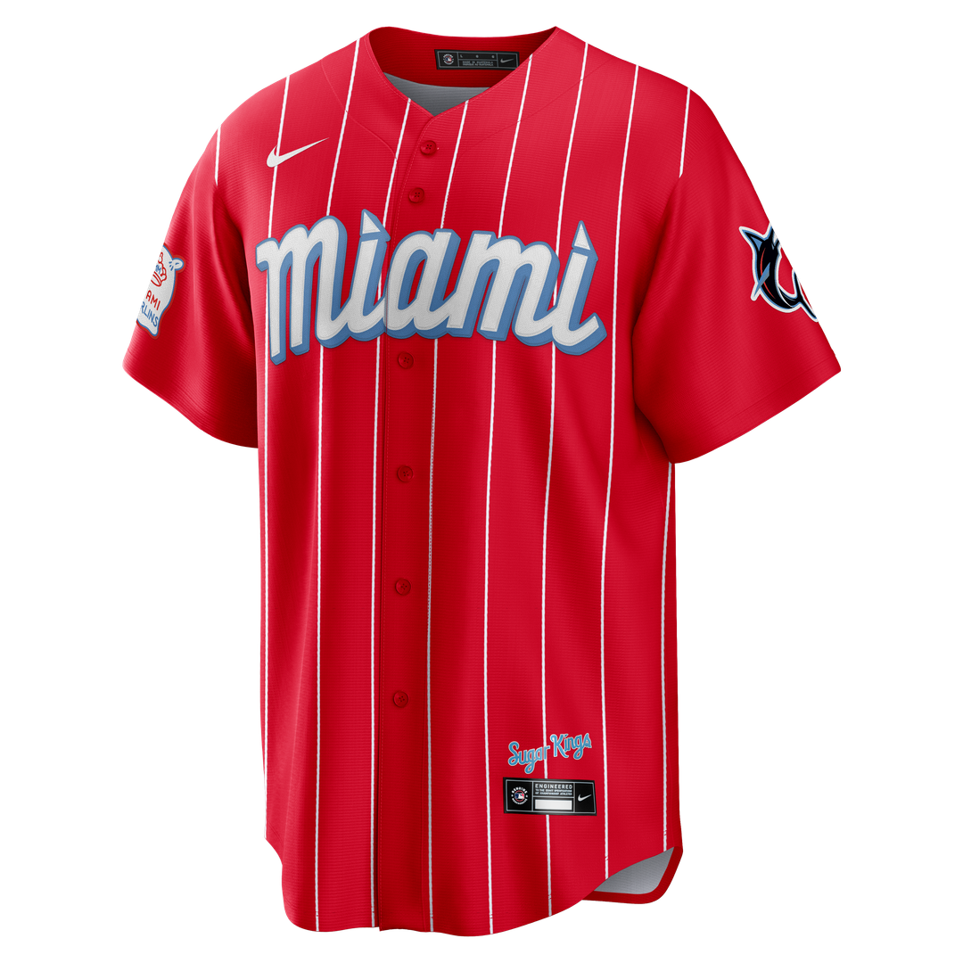 Men's Miami Marlins Jazz Chisholm Jr. Nike Red City Connect Replica Jersey