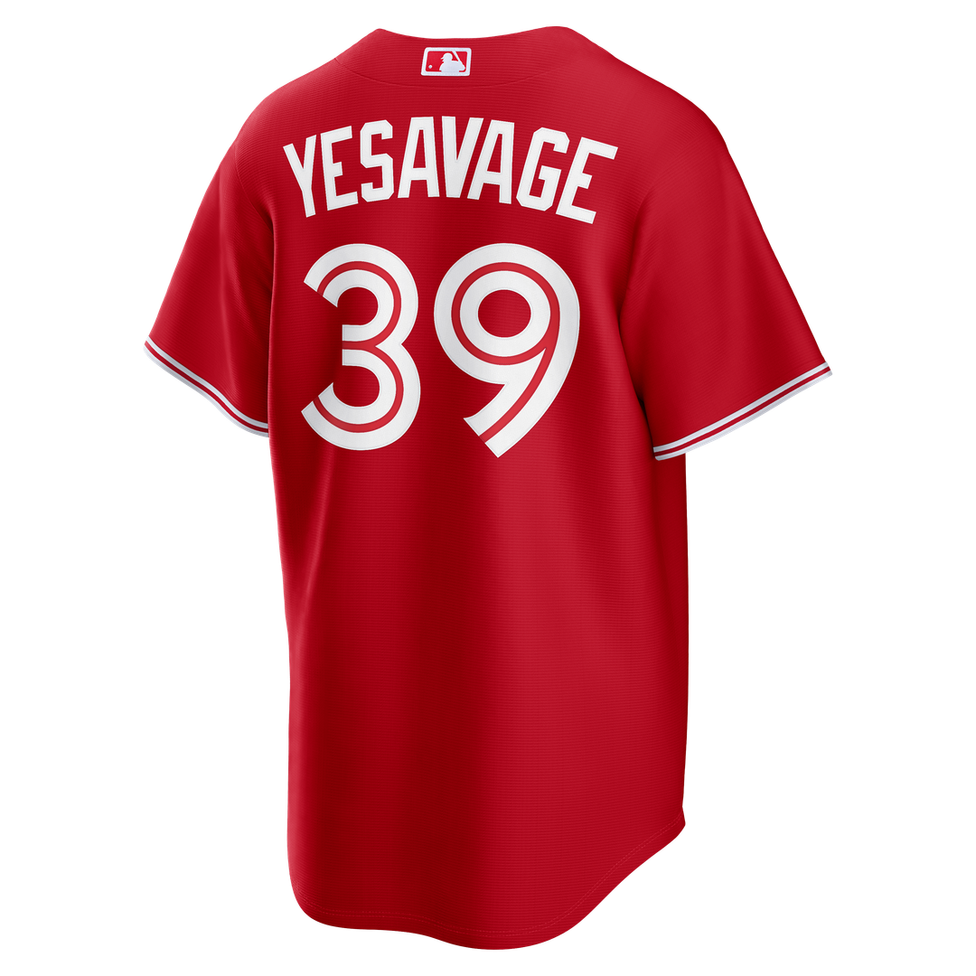 Men's Toronto Blue Jays Trey Yesavage Nike Red Canada Day Replica Jersey