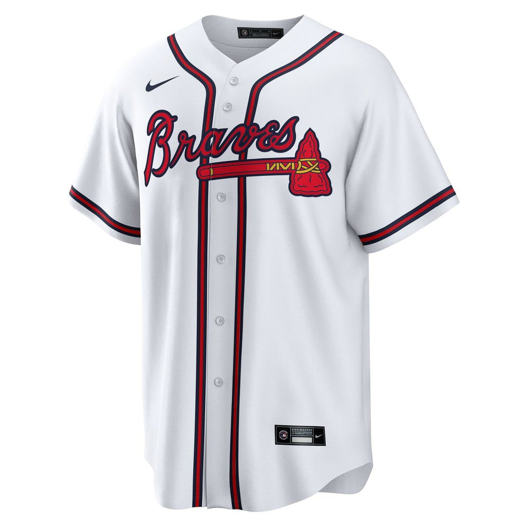 Men's Atlanta Braves  Nike White #1 Dad Home Replica Jersey