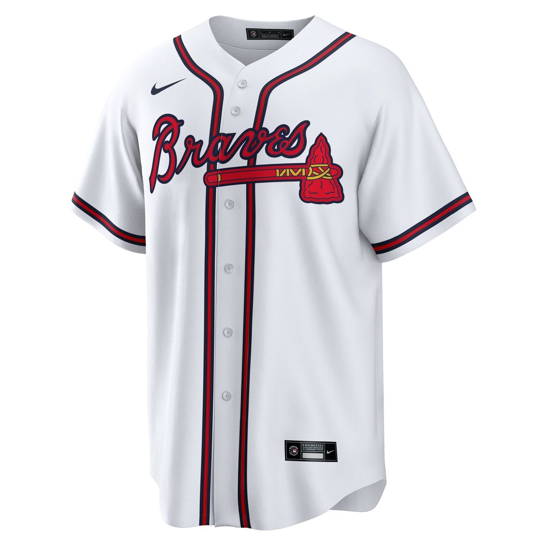 Men's Atlanta Braves  Nike White #1 Dad Home Replica Jersey