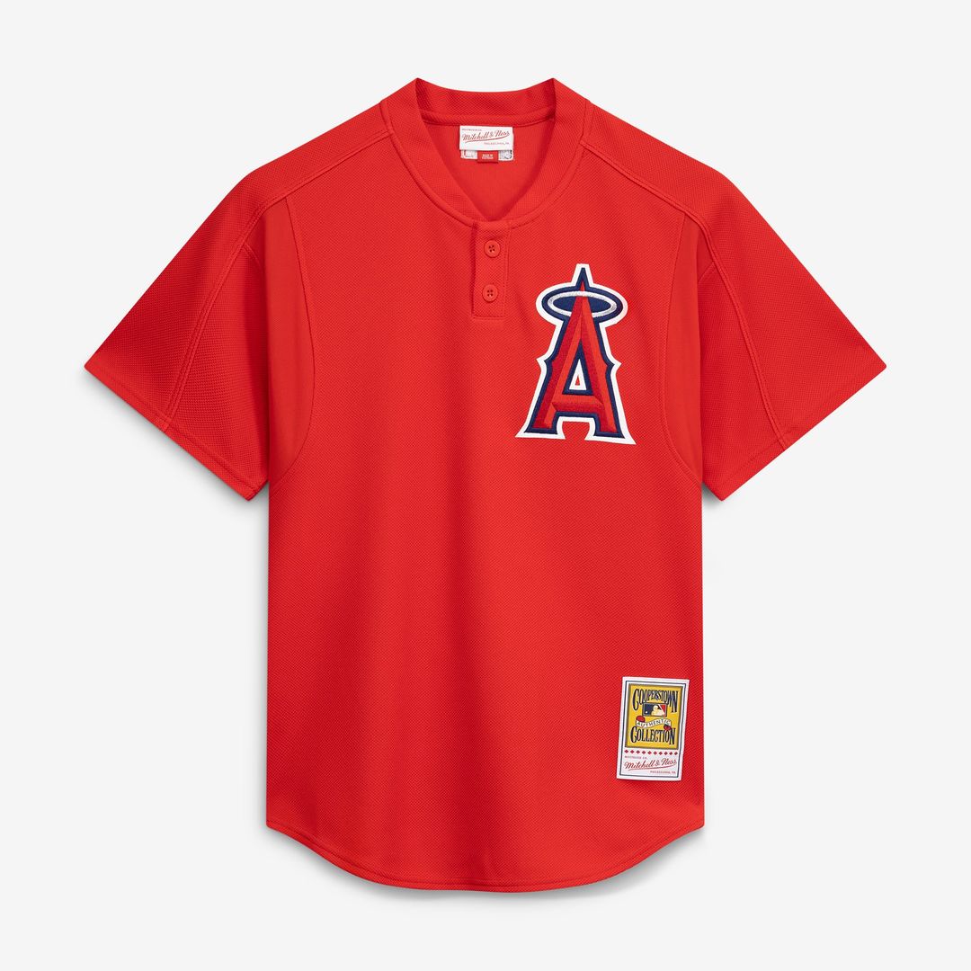 Men's California Angels Vladimir Guerrero Mitchell & Ness Red Authentic Batting Practice Jersey