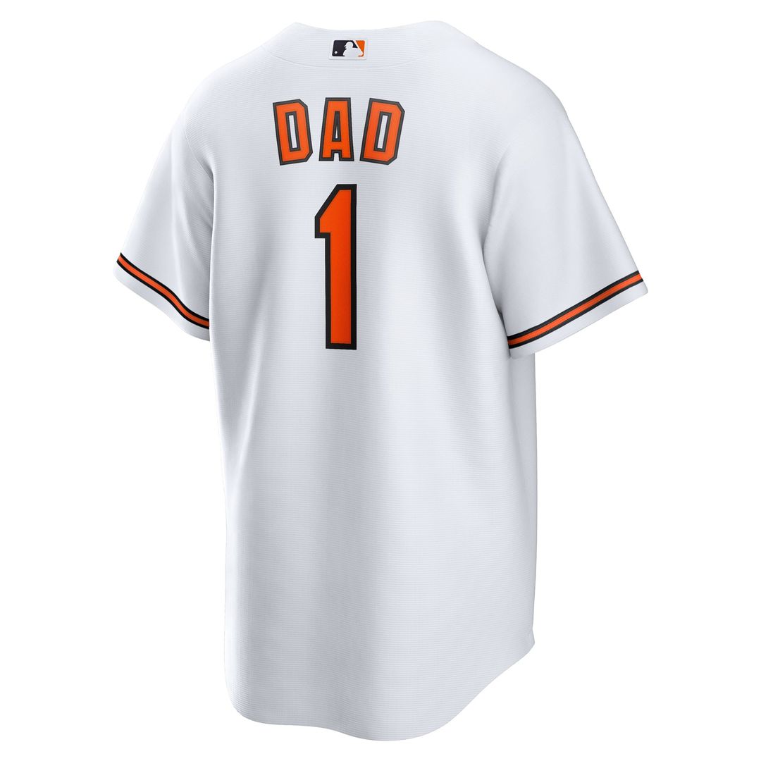 Men's Baltimore Orioles  Nike White #1 Dad Home Replica Jersey
