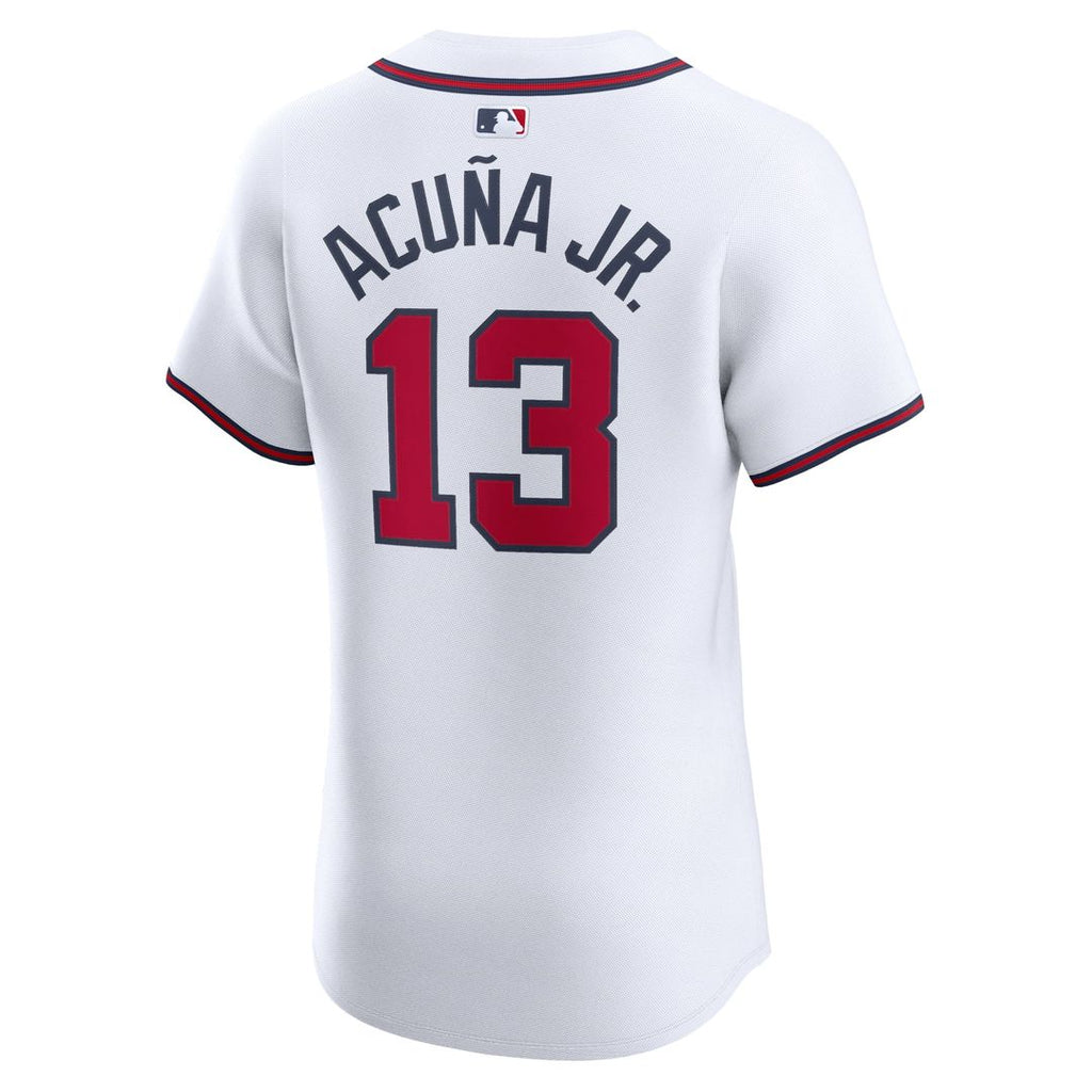 Men's Atlanta Braves Ronald Acuña Jr. Nike White Home Elite Jersey
