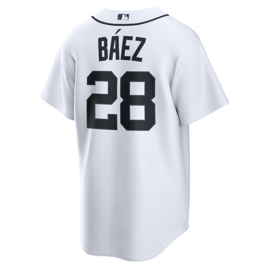 Men's  Detroit Tigers Javier Báez Nike White Home Replica Jersey