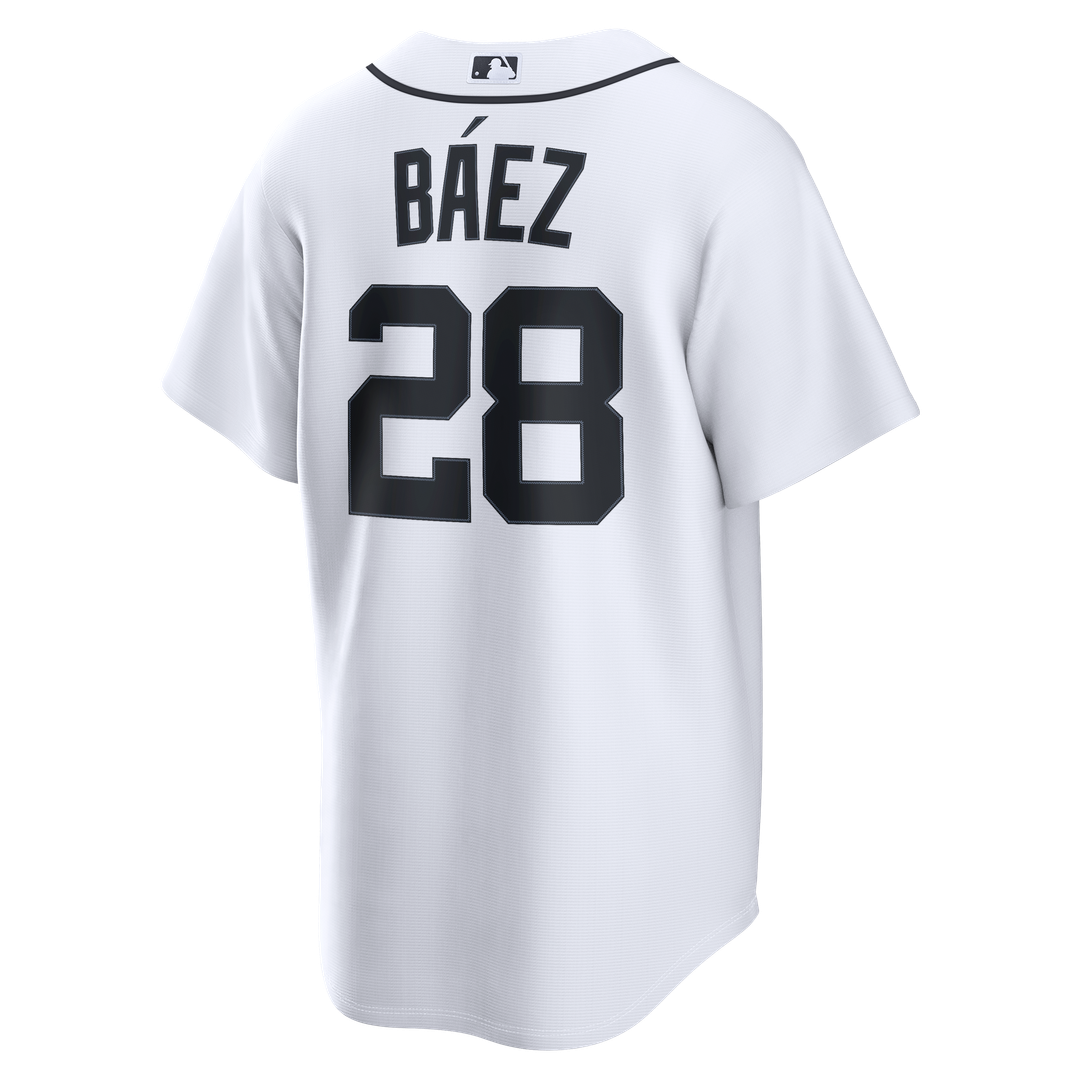 Men's  Detroit Tigers Javier Báez Nike White Home Replica Jersey