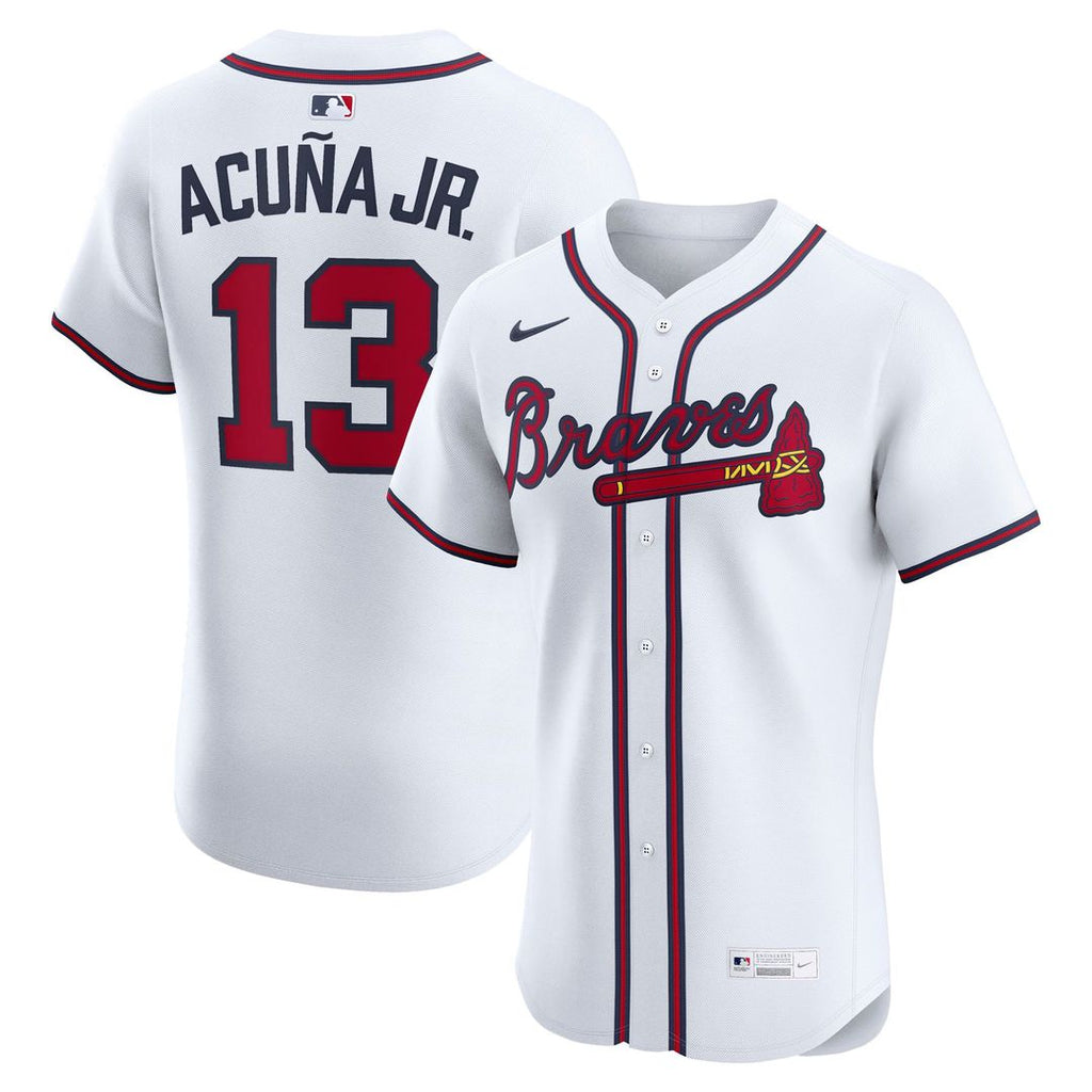 Men's Atlanta Braves Ronald Acuña Jr. Nike White Home Elite Player Jersey