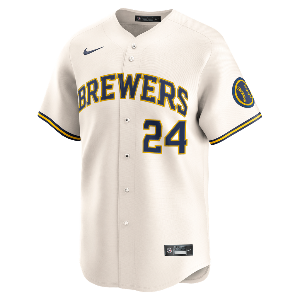 Men's Milwaukee Brewers William Contreras Nike Cream Home Limited Player Jersey