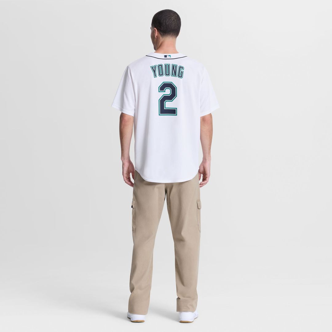 Men's Seattle Mariners Cole Young Nike White Home Replica Jersey