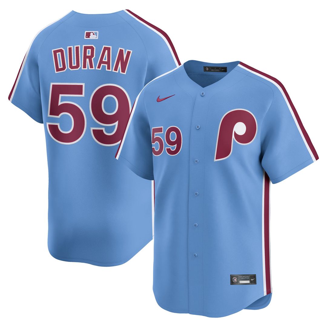 Men's Philadelphia Phillies Jhoan Duran Nike Light Blue Alternate Limited Player Jersey