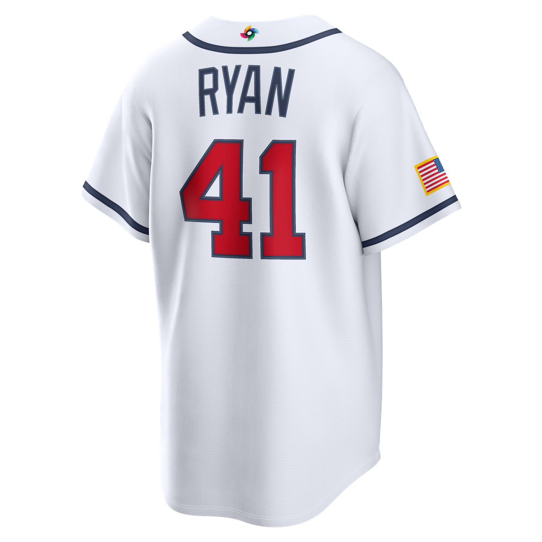 Men's USA Baseball Joe Ryan Nike White 2026 World Baseball Classic Home Stadium Jersey