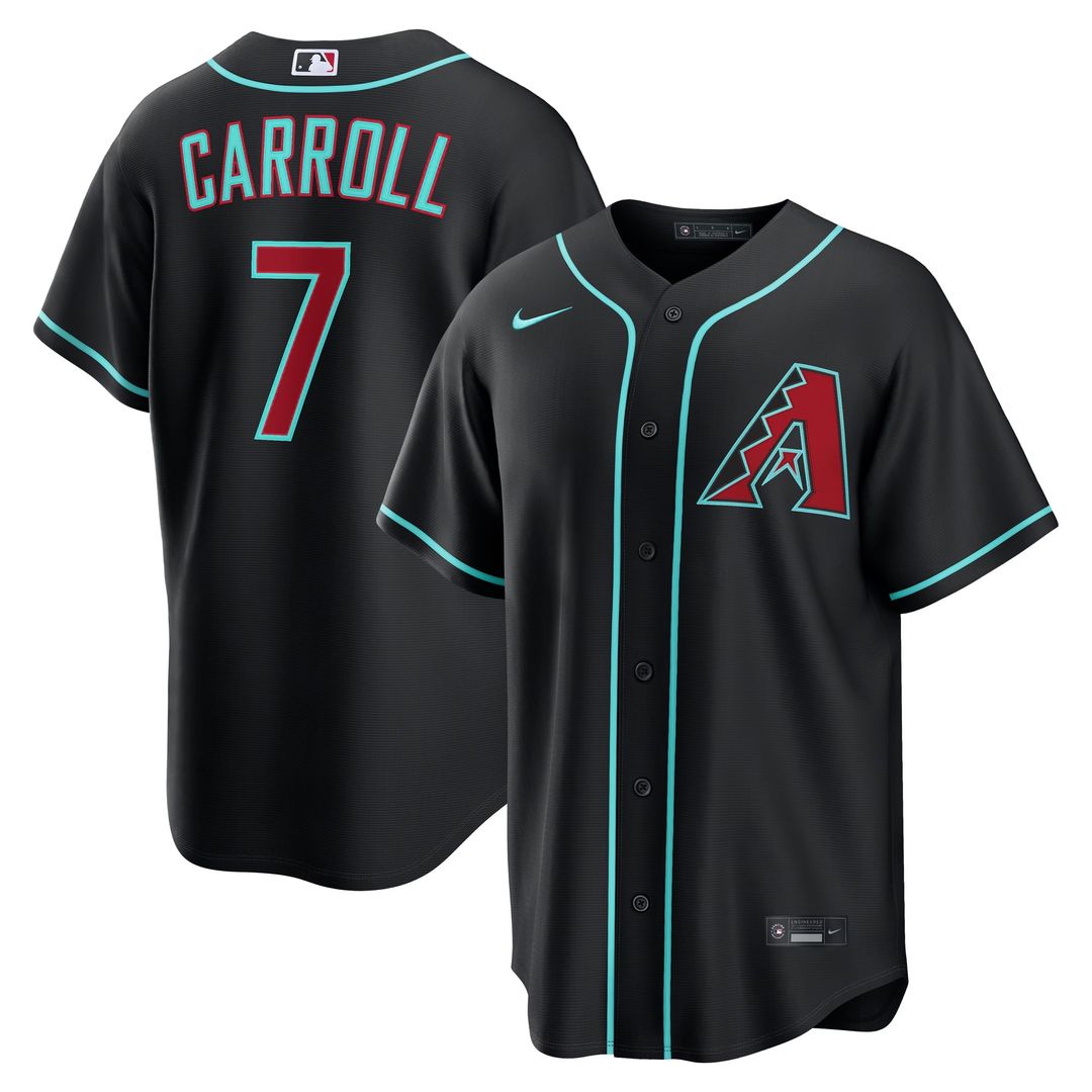 Men's Arizona Diamondbacks Corbin Carroll Nike Crimson Alternate 2 Replica Jersey