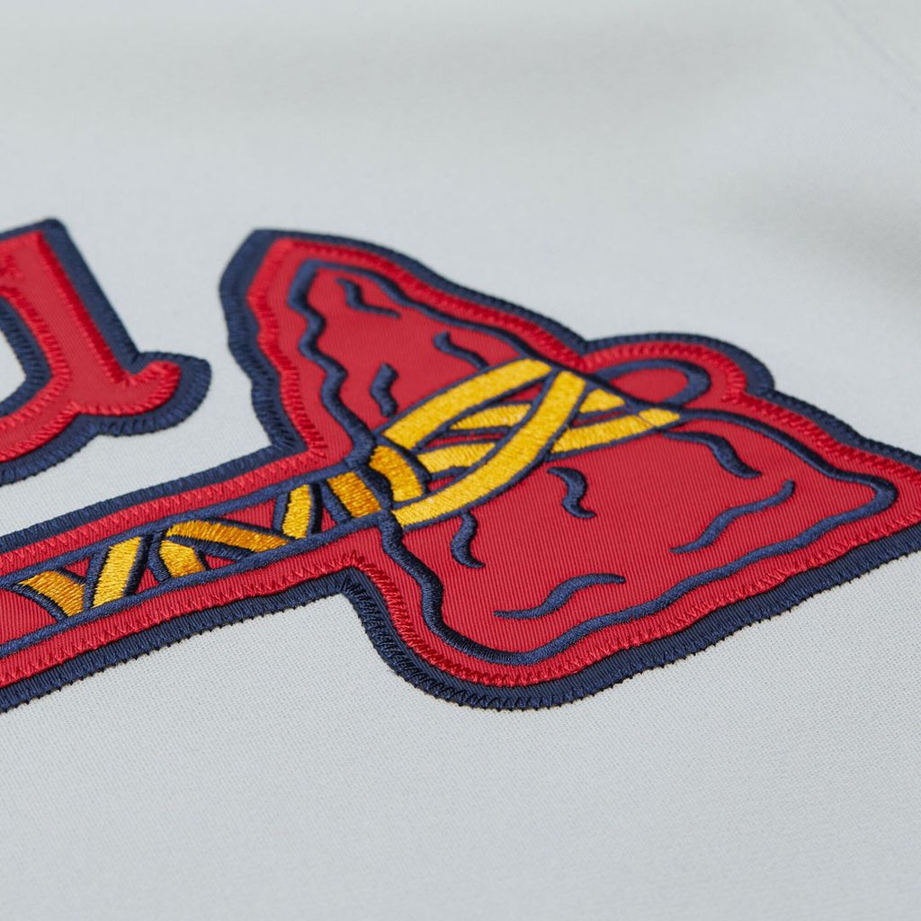 Men's Atlanta Braves Chipper Jones Mitchell & Ness Gray 1995 Throwback Authentic Jersey