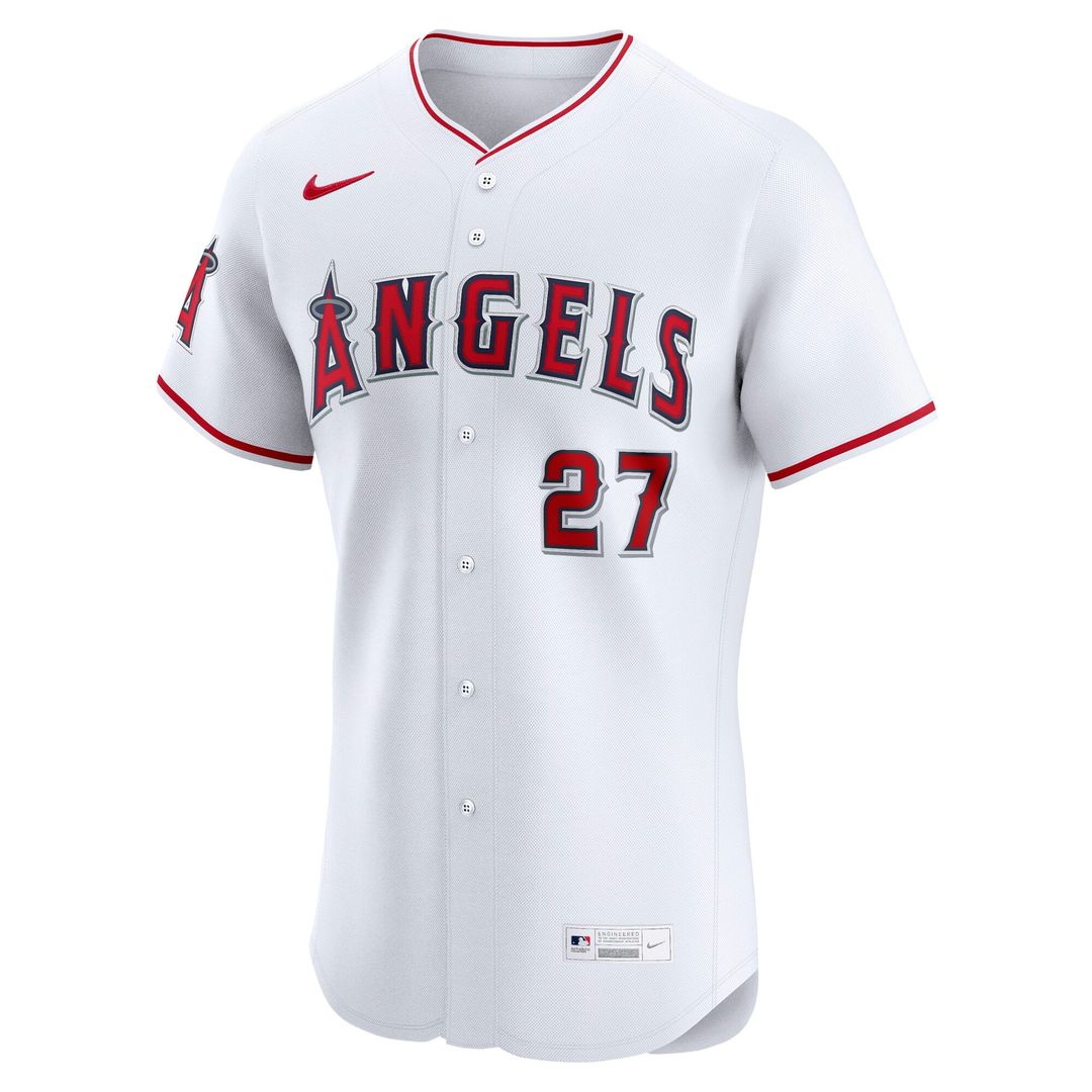 Men's Los Angeles Angels Mike Trout Nike White Home Elite Player Jersey