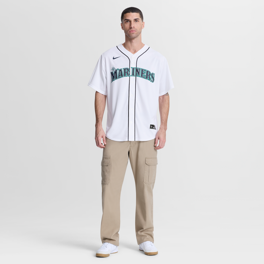 Men's Seattle Mariners Logan Gilbert Nike White Home Replica Jersey