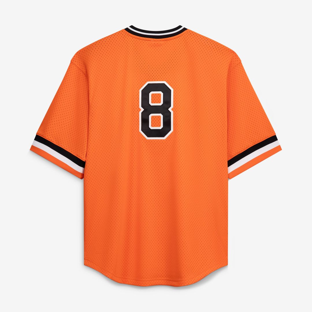 Men's Baltimore Orioles Cal Ripken Jr. Profile Orange Big & Tall Cooperstown Collection Mesh Batting Practice Jersey