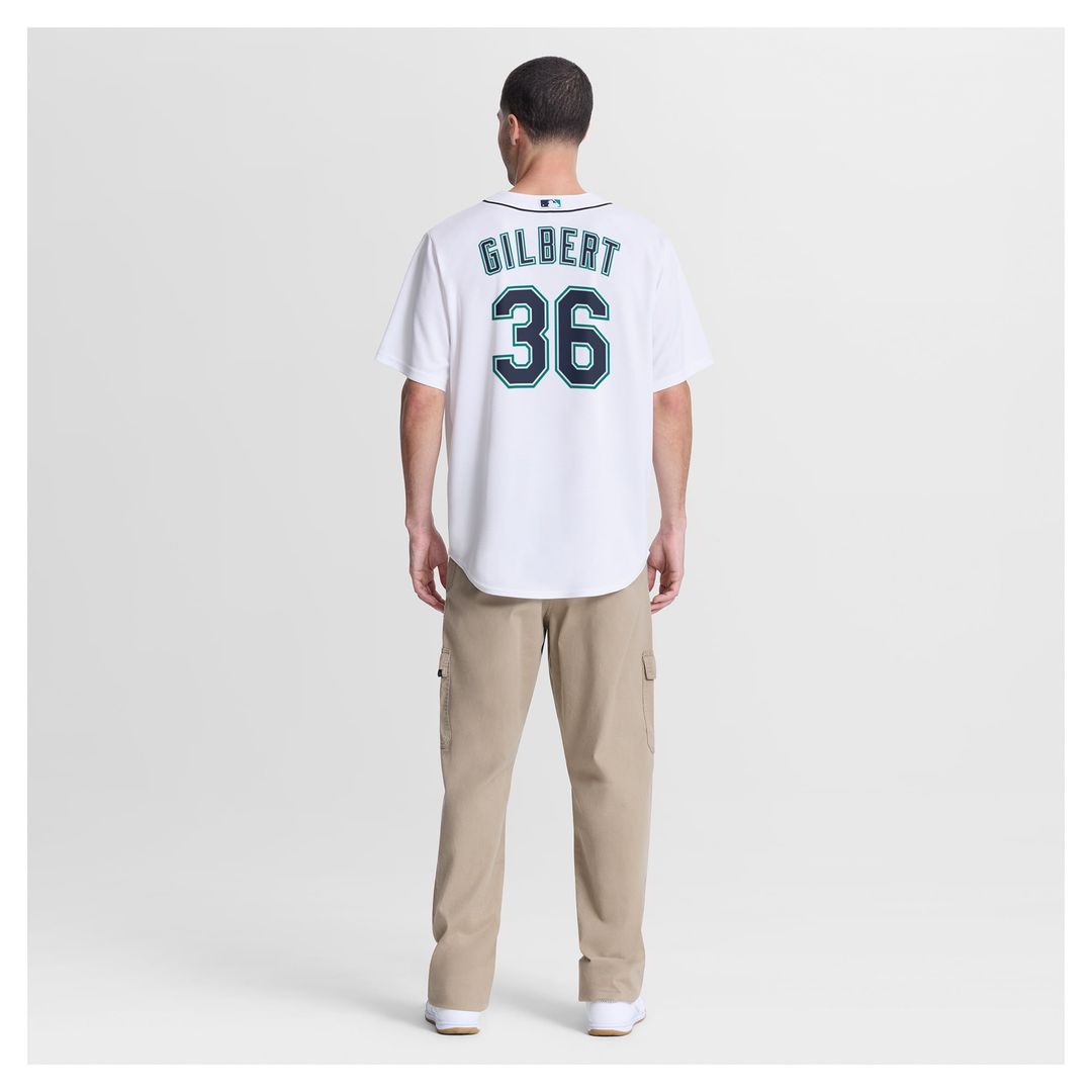 Men's Seattle Mariners Logan Gilbert Nike White Home Replica Jersey