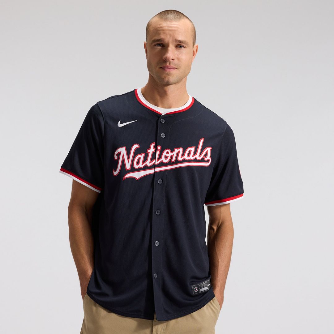 Men's Washington Nationals James Wood Nike Navy Alternate Limited Player Jersey