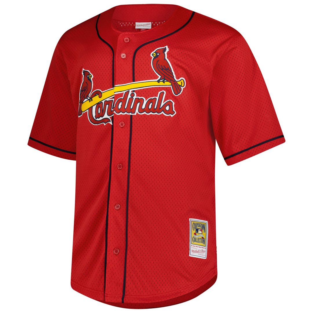 Men's St. Louis Cardinals Mark McGwire Mitchell & Ness Red Big & Tall Cooperstown Mesh Batting Practice Jersey