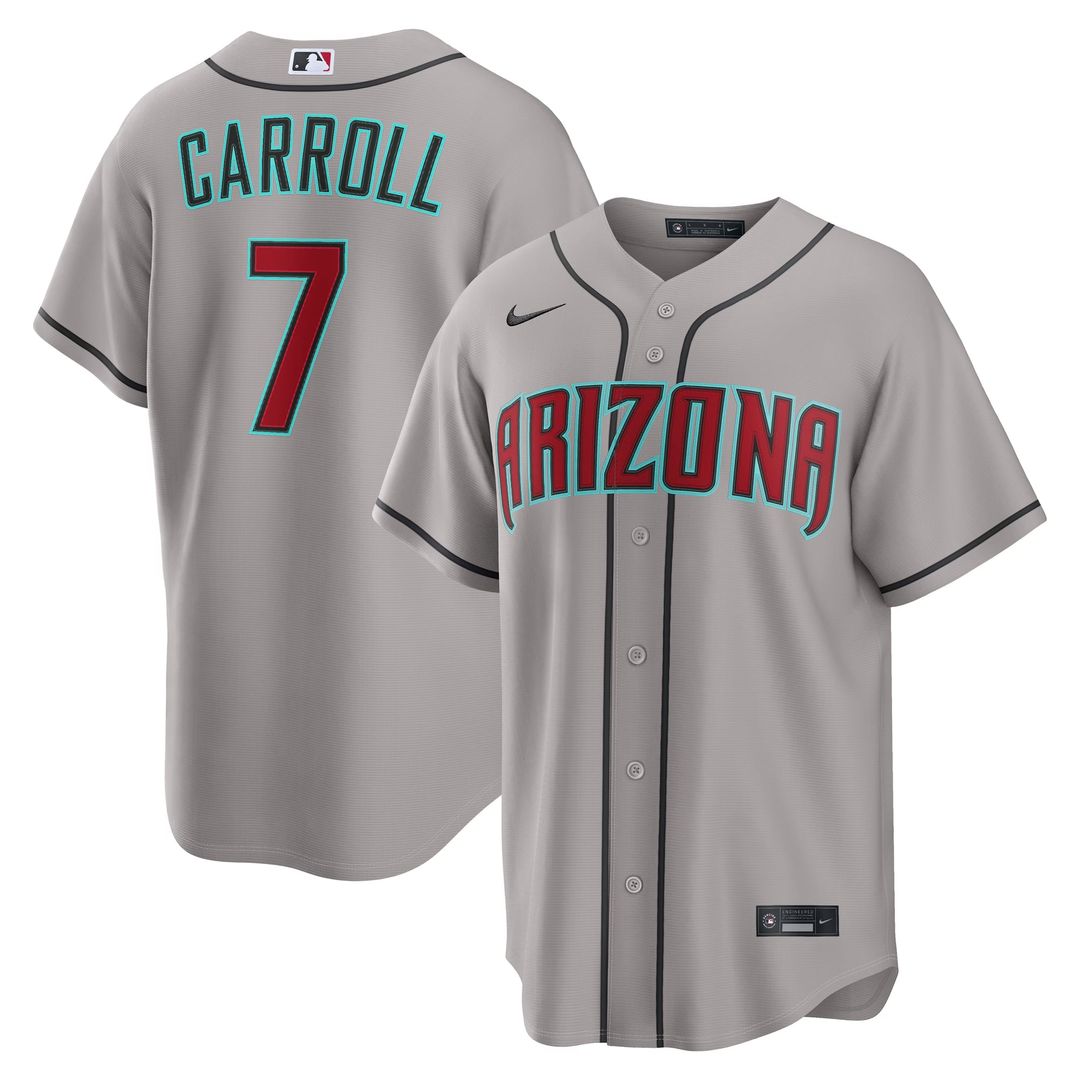 Men's Arizona Diamondbacks Corbin Carroll Nike Crimson Alternate 2 Replica Jersey