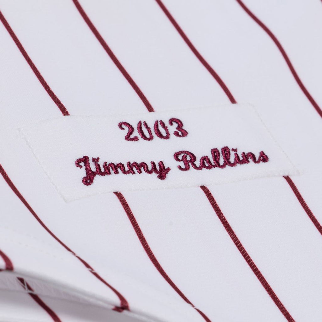 Men's Philadelphia Phillies Jimmy Rollins Mitchell & Ness White 2003 Cooperstown Collection Authentic Jersey