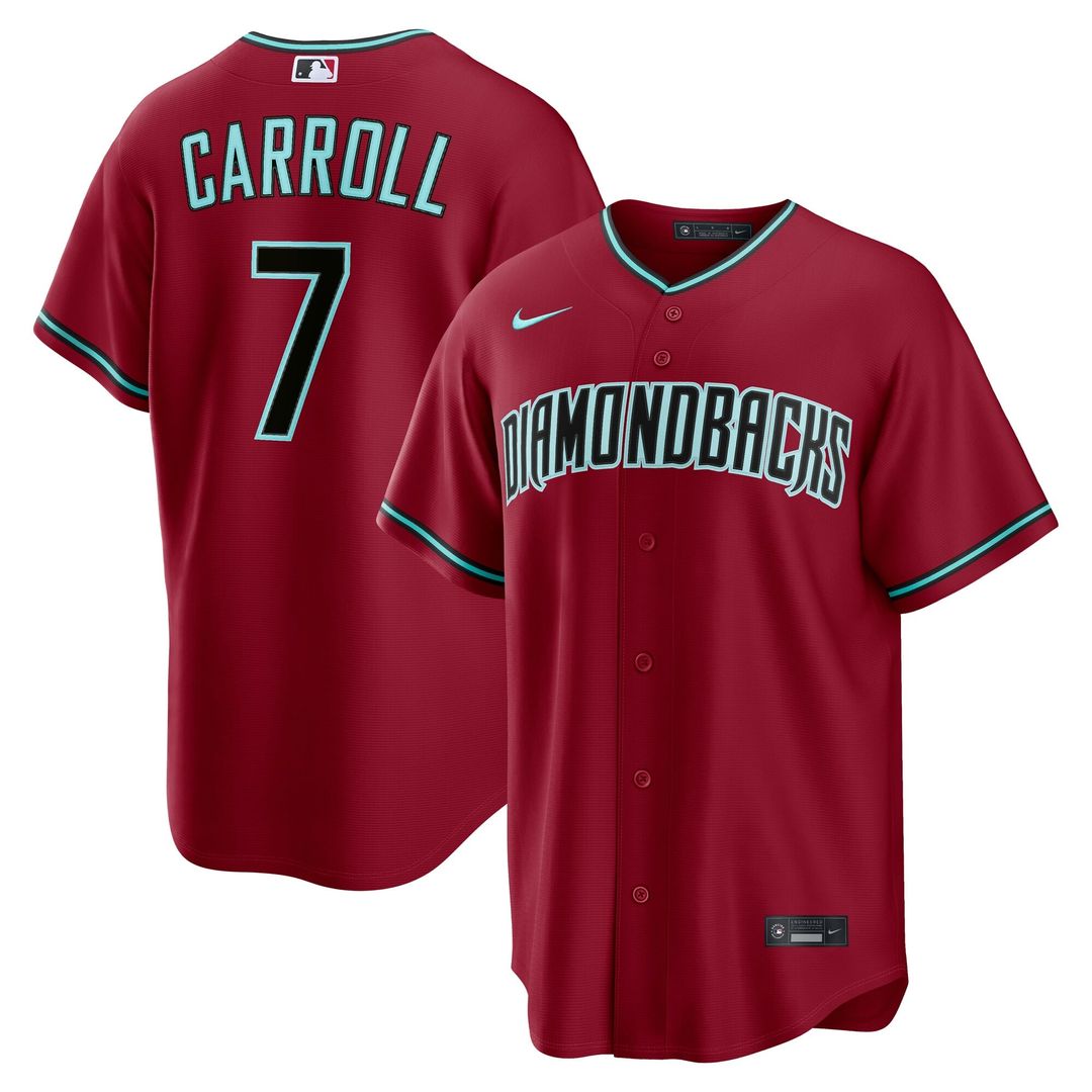Men's Arizona Diamondbacks Corbin Carroll Nike Black Alternate Replica Jersey