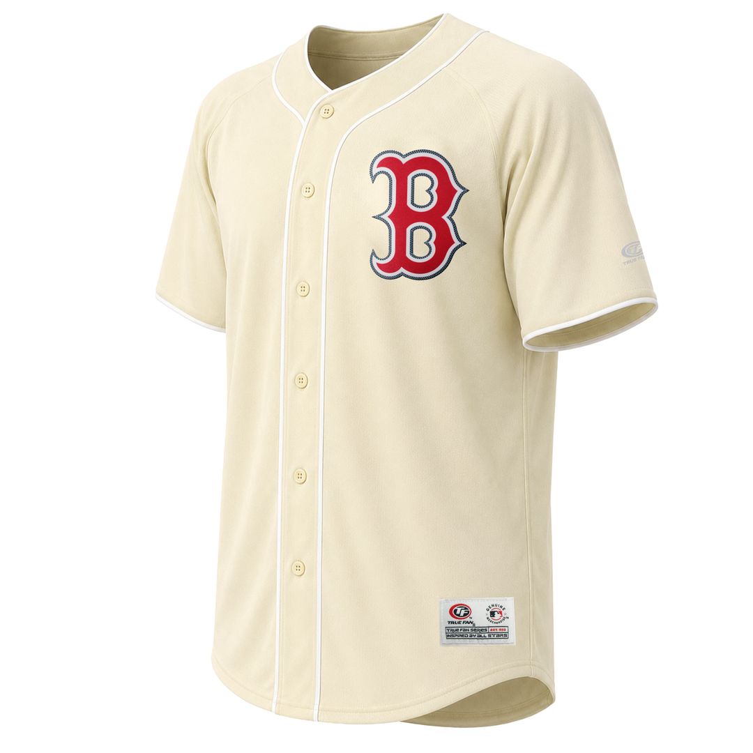 Men's Boston Red Sox Stitches Cream Fashion Jersey