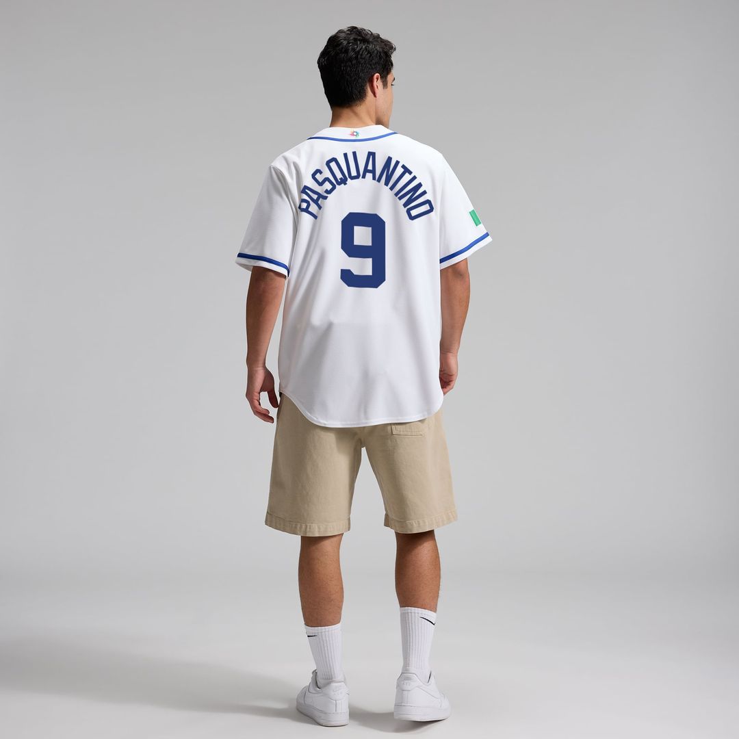 Men's Italy Baseball Vinnie Pasquantino Nike White 2026 World Baseball Classic Home Stadium Jersey