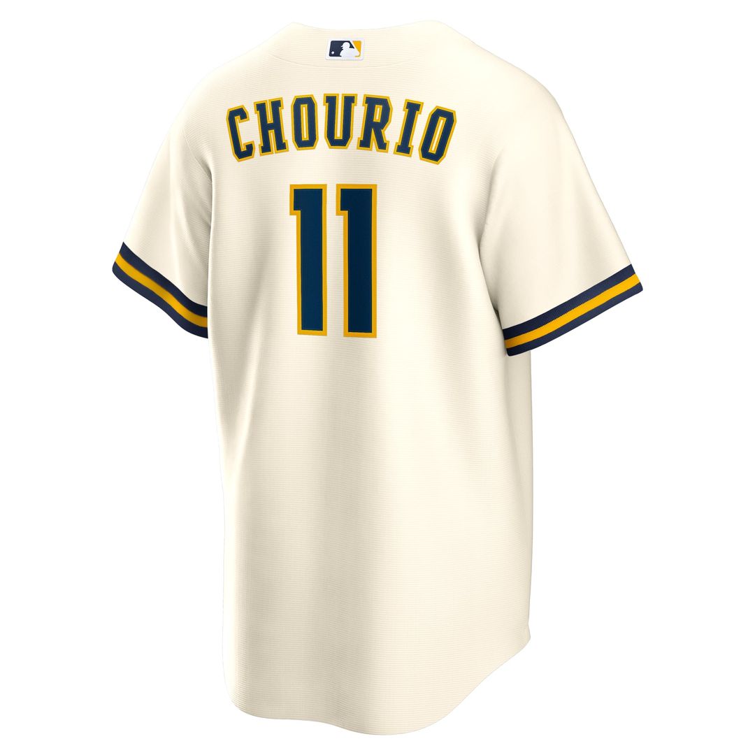 Men's Milwaukee Brewers Jackson Chourio Nike Cream Home Replica Jersey