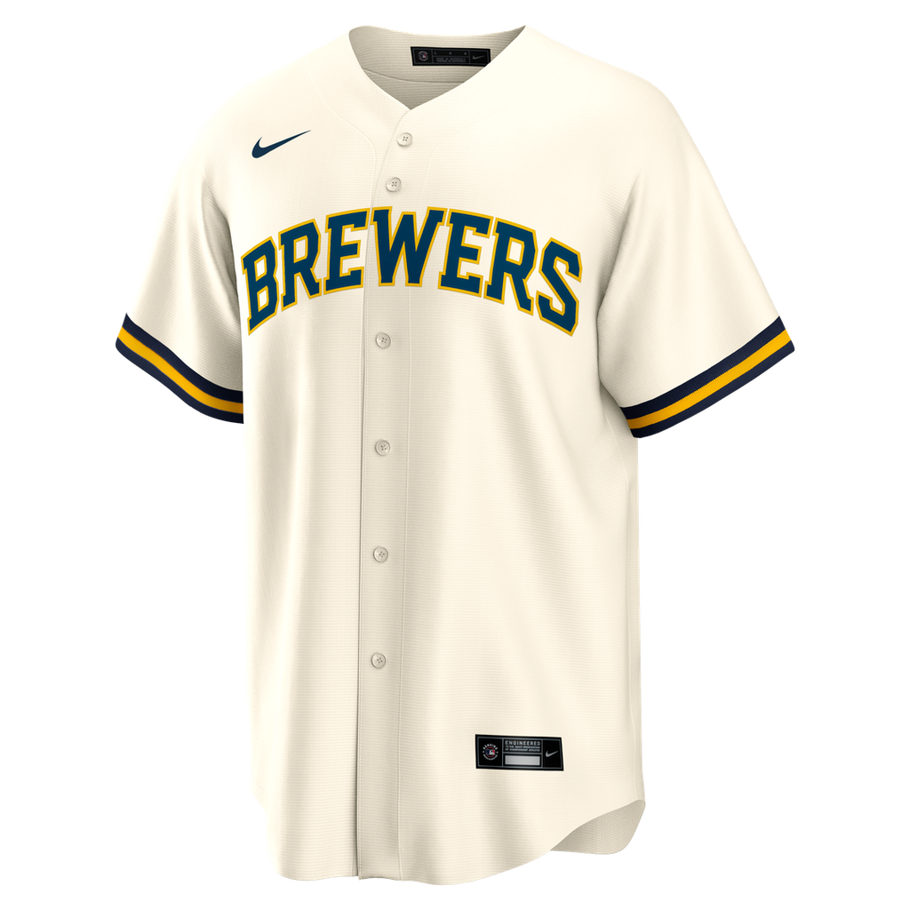 Men's Milwaukee Brewers Bob Uecker Nike Cream Home Retired Player Replica Jersey