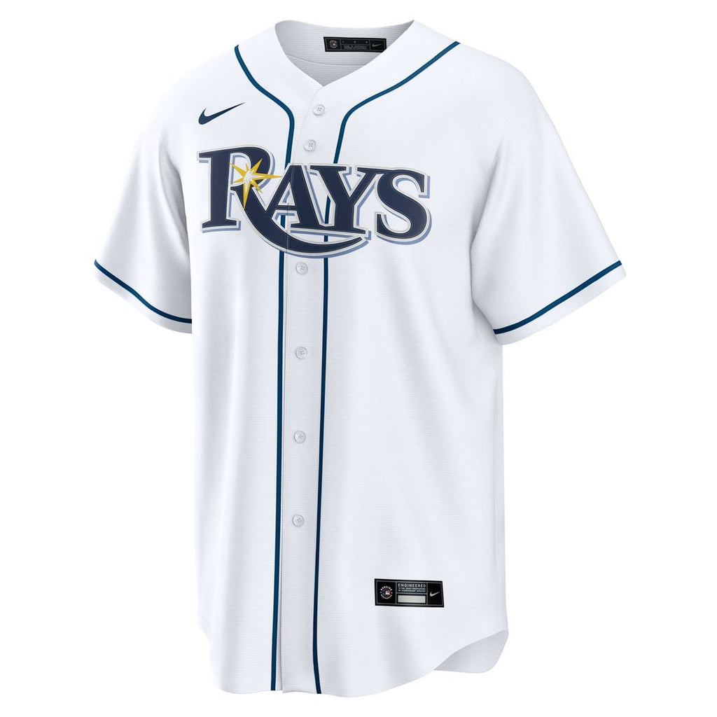 Men's  Tampa Bay Rays Junior Caminero Nike White Home Replica Jersey