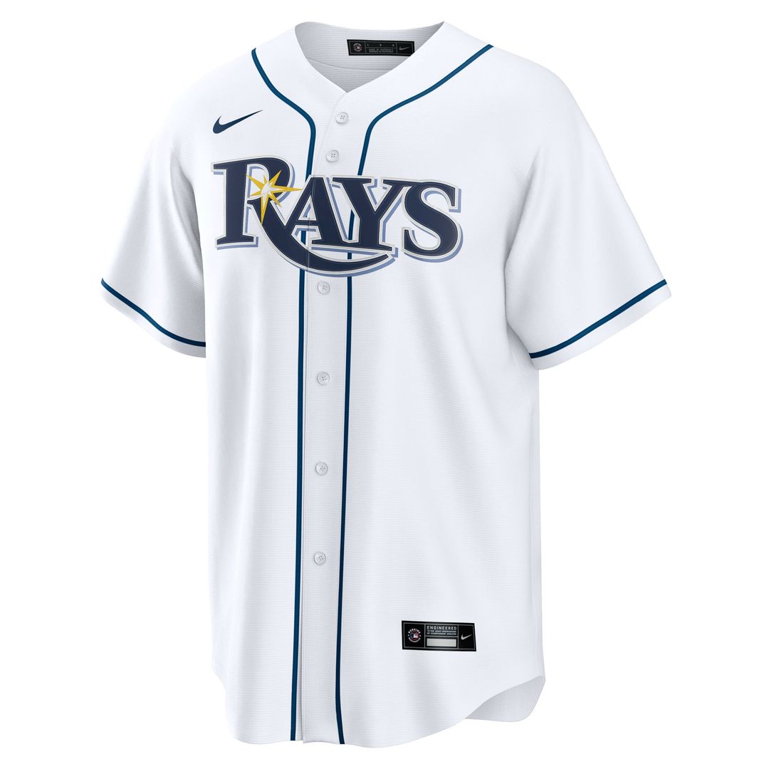Men's  Tampa Bay Rays Junior Caminero Nike White Home Replica Jersey