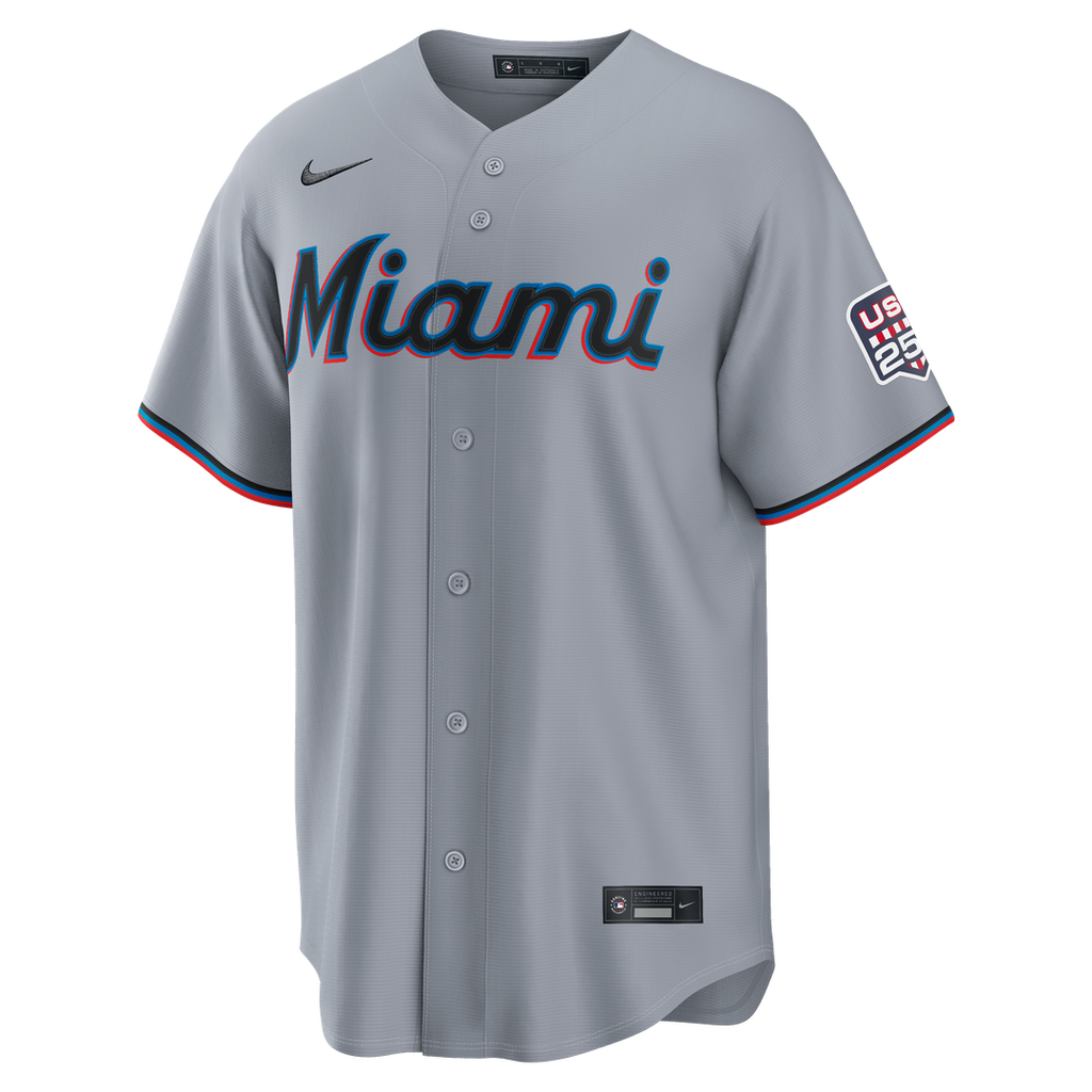 Fourth of July Men's Miami Marlins Kyle Stowers Nike Gray USA 250 Stadium Jersey