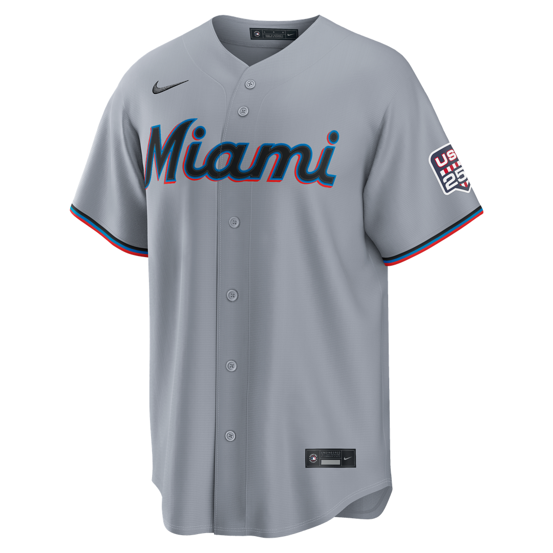Fourth of July Men's Miami Marlins Kyle Stowers Nike Gray USA 250 Stadium Jersey