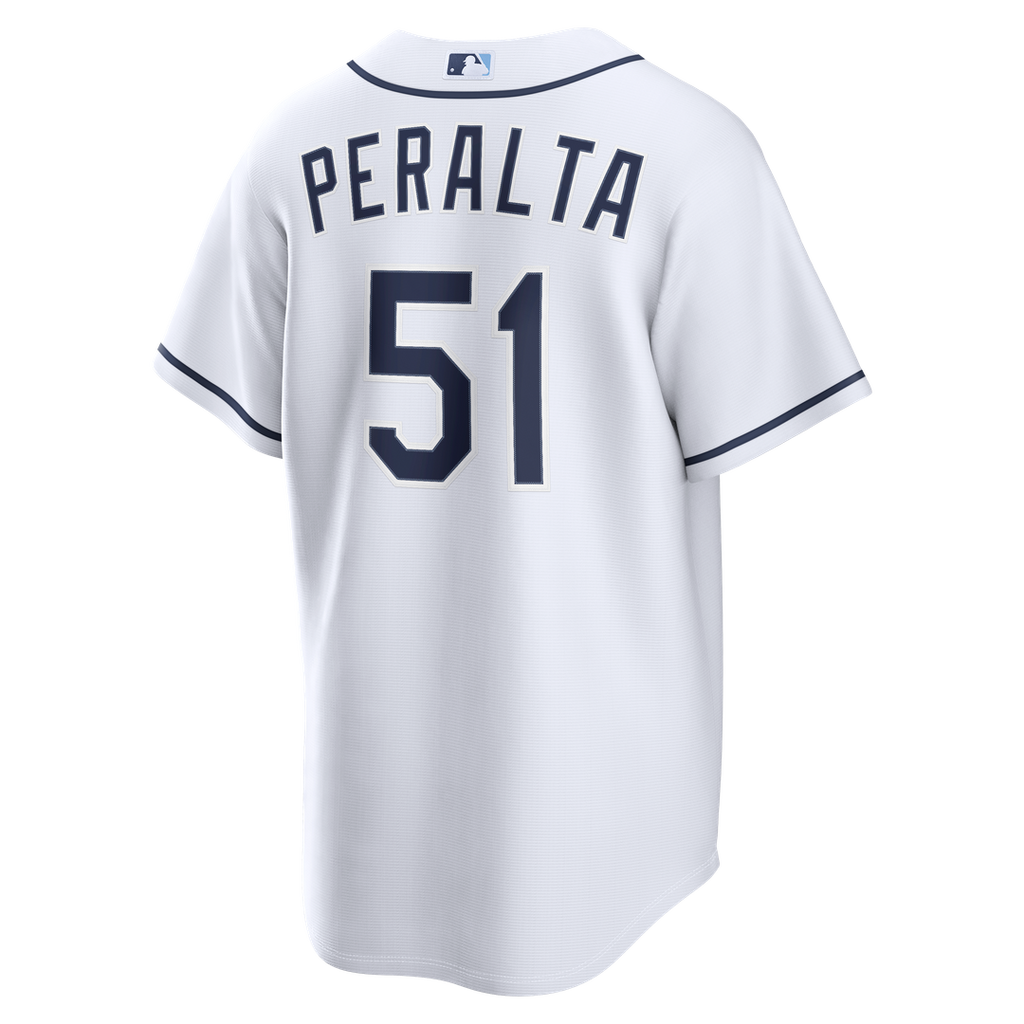 Men's Tampa Bay Rays Freddy Peralta Nike White Home Replica Jersey