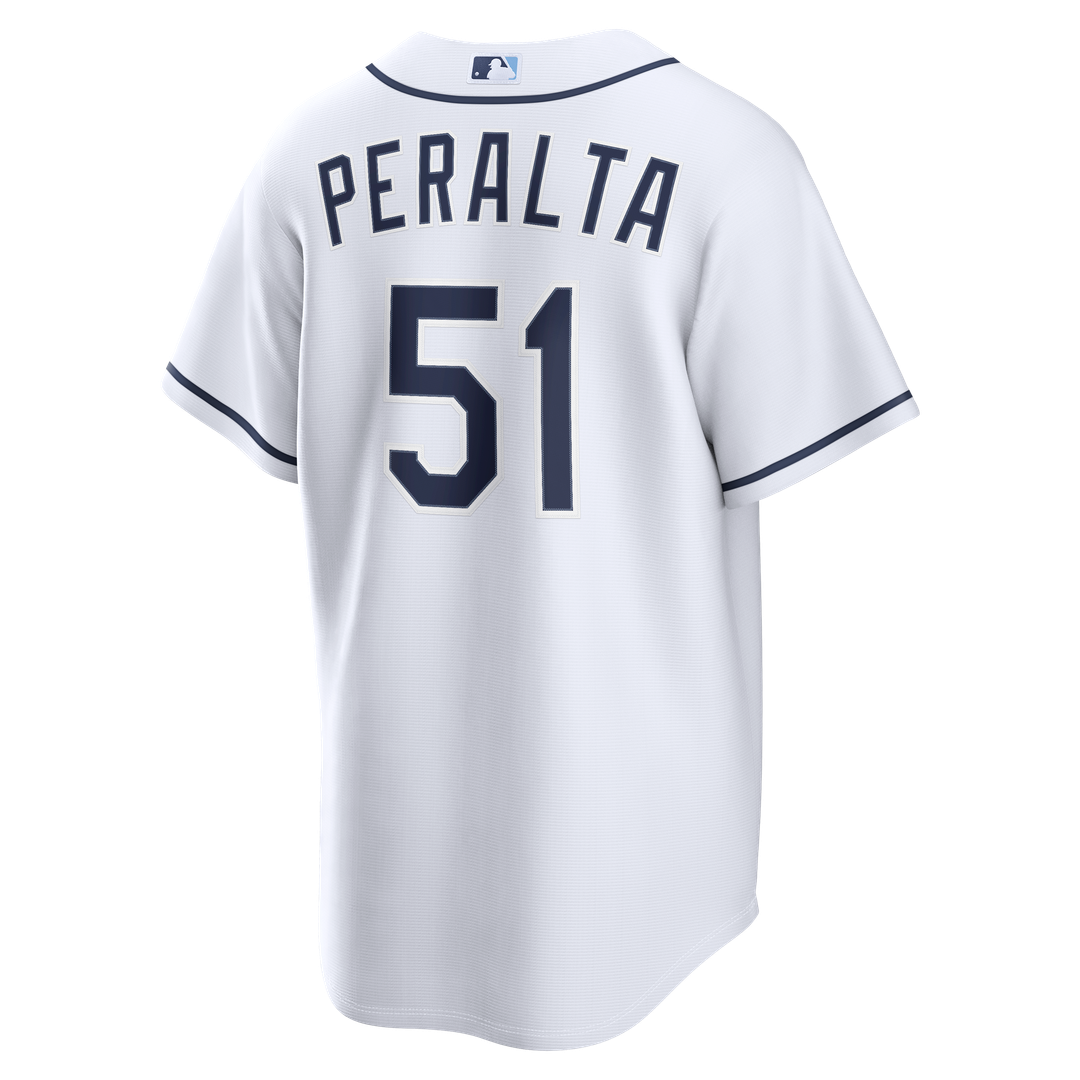 Men's Tampa Bay Rays Freddy Peralta Nike White Home Replica Jersey