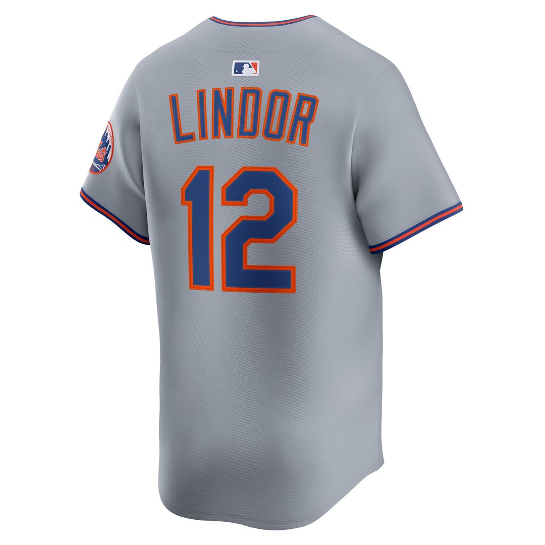 Men's New York Mets Francisco Lindor Nike Gray Road Limited Player Jersey