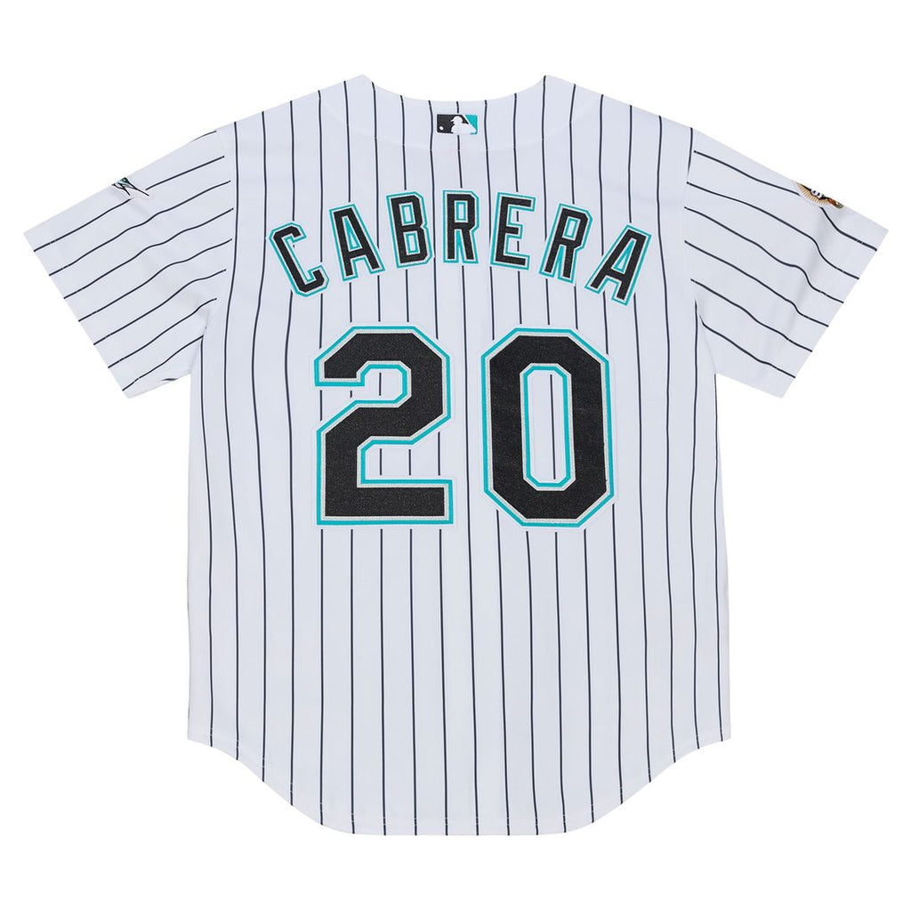 Men's Florida Marlins Miguel Cabrera Mitchell & Ness White 2003 Cooperstown Collection Authentic Jersey