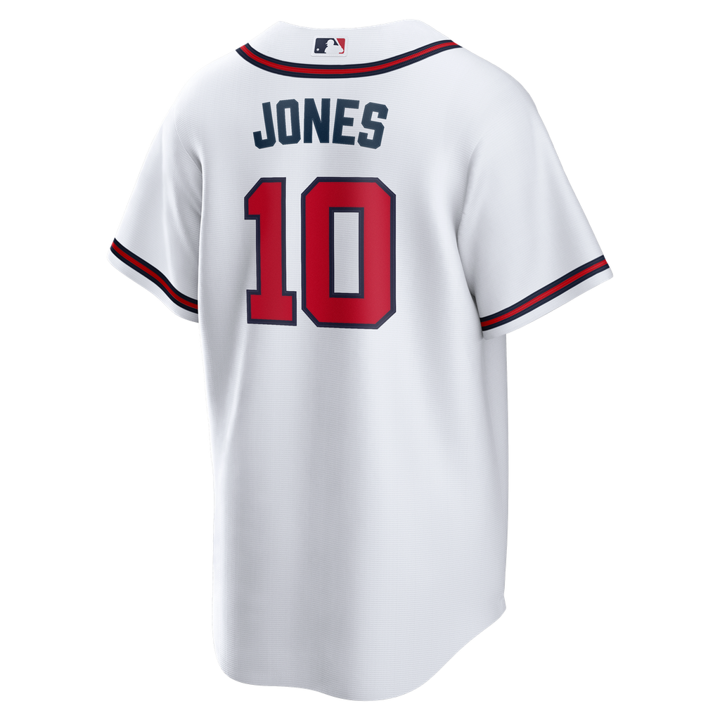 Men's Atlanta Braves Chipper Jones Nike White Home Retired Player Replica Jersey