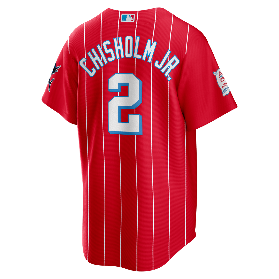 Men's Miami Marlins Jazz Chisholm Jr. Nike Red City Connect Replica Jersey