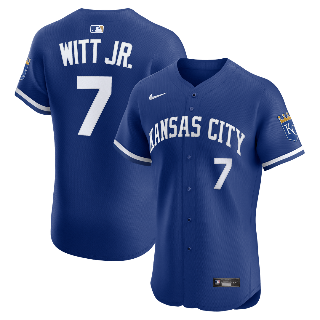 Men's Kansas City Royals Bobby Witt Jr. Nike Royal Alternate 2 Elite Player Jersey