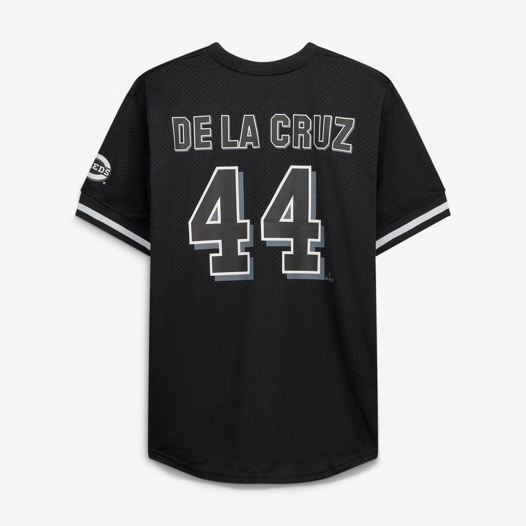 Men's Cincinnati Reds Elly De La Cruz Fanatics Black/White Big & Tall Heavyweight Mesh Jersey